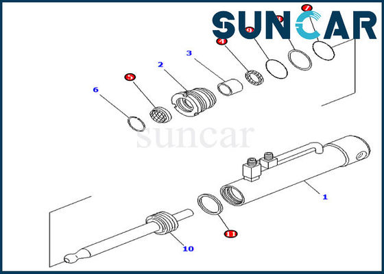 खरीदें D275A-5 D275A-2 कोमात्सु सिलेंडर सील किट 707-98-11020 online manufacture