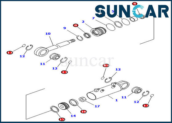 खरीदें कोमात्सु इनर पार्ट्स के लिए 707-98-34590 बुलडोजर सील किट ब्लेड टिल्ट सिलेंडर रिपेयर किट online manufacture