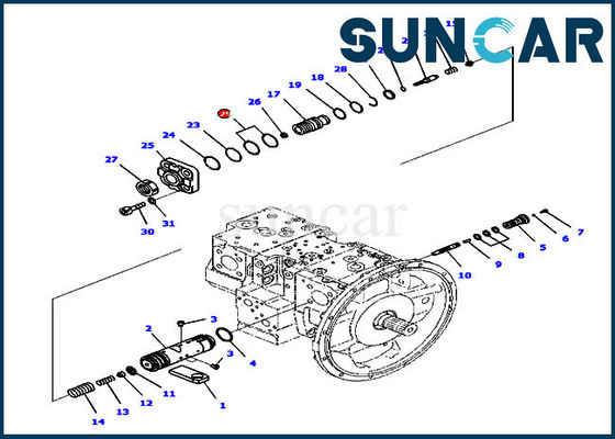 खरीदें PC210-10 PC210LC-10 कोमात्सु इनर पार्ट्स के लिए 708-2L-45240 मुख्य पंप सील की अंगूठी Pump online manufacture