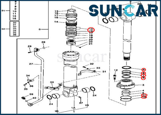 खरीदें 4627361 खुदाई बाल्टी सिलेंडर सील किट 2554 230CLC जॉन डीरे तेल सील किट online manufacture