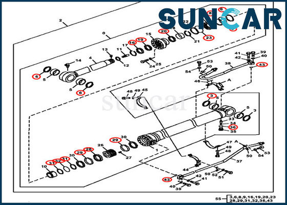 खरीदें 4640118 डिपर स्टिक आर्म सीलिंग किट जॉन डीरे 350GLC 370C 350DLC खुदाई मॉडल फिट बैठता है online manufacture