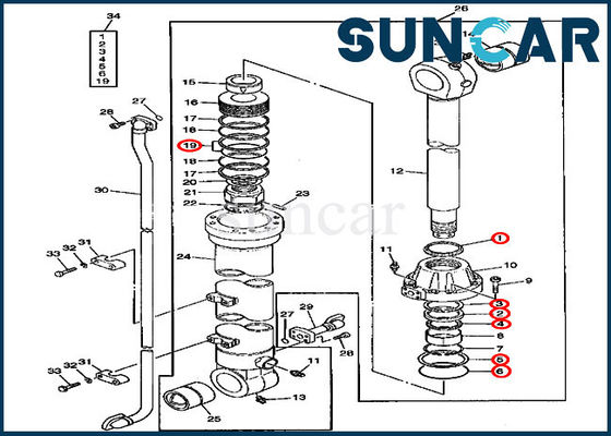 खरीदें AT192097 John Deere Bucket Cylinder Replacement Seal Kit Excavator Repair Kits online manufacture