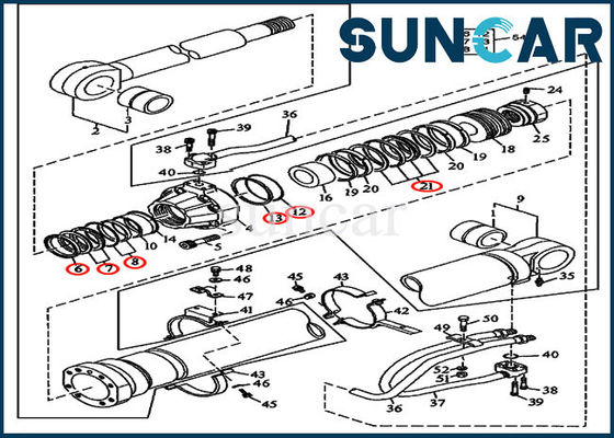 खरीदें 790D John Deere AT192098 Boom Bucket Oil Seal Kits Hydraulic Cylinder Sealing Kit online manufacture
