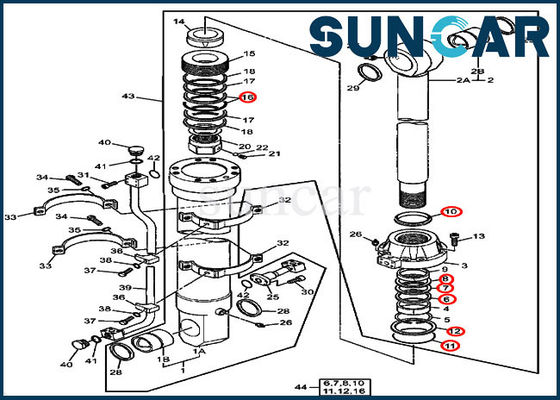 खरीदें Deere Bucket Seal Kit 4660142 Hydraulic Cylinder Oil Seal Kits For Excavator 800C online manufacture