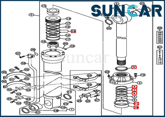 खरीदें 4653863 Bucket Replacement Service Kit Cylinder Seal Kit Fits 850DLC 870GLC Deere online manufacture