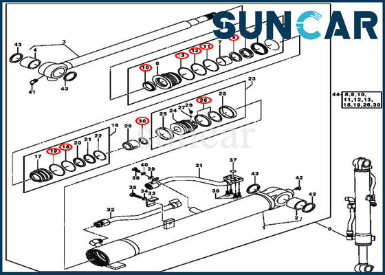 खरीदें ०८४४८०७ बूम सिलेंडर मरम्मत सीलिंग किट जॉन डीरे रिप्लेसमेंट एक्स्कवेटर पार्ट्स online manufacture