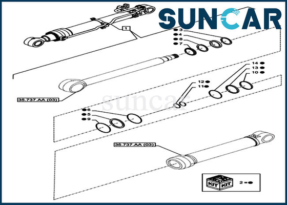खरीदें CX350D LC CASE LZ012100 आर्म रिपेयर सील किट हाइड्रोलिक सिलेंडर रिपेयर किट online manufacture