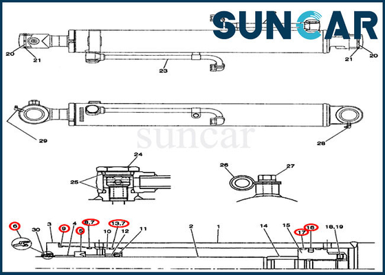 खरीदें CX36 मरम्मत बूम सील किट PX01V00030R300 केस सिलेंडर सील रिप्लेसमेंट किट online manufacture