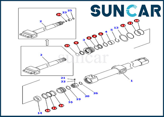 खरीदें KB3011A-00203 स्लाइड सिलेंडर सर्विस किट KB3011A00203 PC200SC-6 कोमात्सु रिप्लेसमेंट सील किट online manufacture