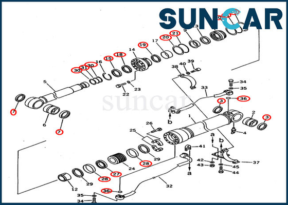 खरीदें KOMATSU PC300-5 PC300LC-5 खुदाई के लिए बूम सील किट 207-63-02100 हाइड्रोलिक सिलेंडर 2076302100 online manufacture
