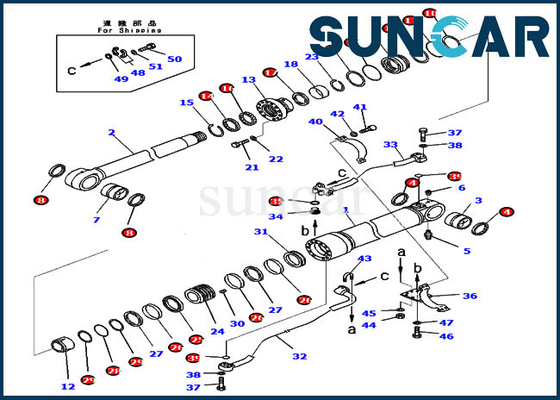 खरीदें KOMATSU PC350-8 PC300-8 PC300LC-8 के लिए 707-99-58031 7079958031 बूम सर्विस किट सिलेंडर सील किट online manufacture