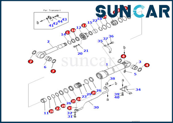 खरीदें कोमात्सु 721-98-00130 7219800130 बूम सिलेंडर सील किट PC490LC-11 PC490LCI-11 बूम सिलेंडर सील किट फिट बैठता है online manufacture