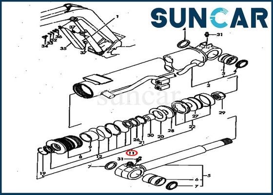 खरीदें PC40FR-1 PC40FR-2 खुदाई बूम सेवा किट YM172164-72300 कोमात्सु सिलेंडर सील मरम्मत किट online manufacture