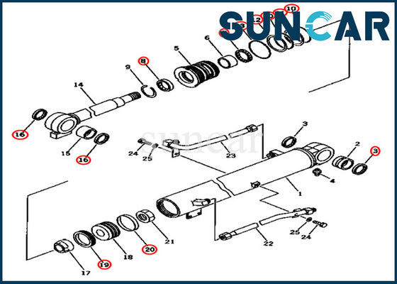 खरीदें 707-98-34140 बूम सिलेंडर मरम्मत सील किट 7079834140 मॉडल के लिए PC45-1 PC50UG-2 कोमात्सु online manufacture
