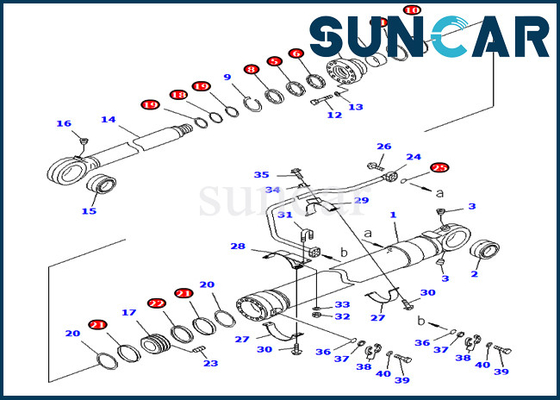 कोमात्सु 707-99-69690 7079969690 मॉडल PC750-7 PC800-8 विदेशी संस्करण के लिए बाल्टी सिलेंडर सील किट