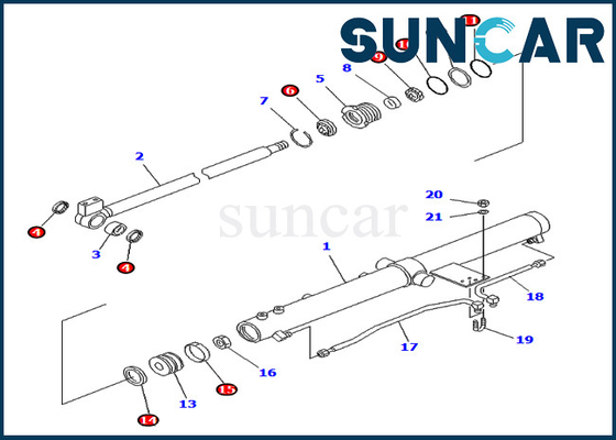 PC75UU-2 PC75UU-3 कोमात्सु 707-98-24830 7079824830 खुदाई स्लाइड आर्म सिलेंडर मरम्मत सील किट
