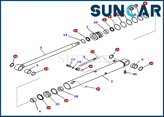 721-98-00670 बूम हाइड्रोलिक सिलेंडर सील किट 7219800670 PC78US-10 कोमात्सु सर्विस किट