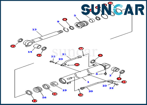 PC78UU-6 PC78UU-8 कोमात्सु 707-98-43300 7079843300 बूम सिलेंडर सील किट खुदाई प्रतिस्थापन किट