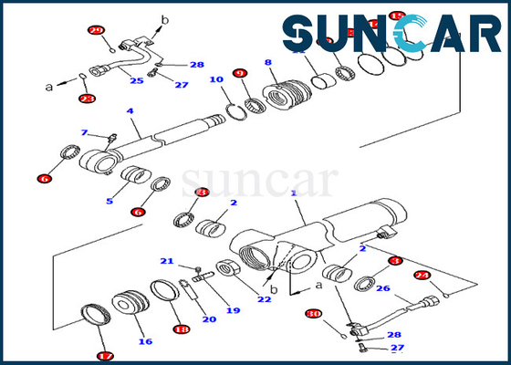 707-98-36720 आर्म सीलिंग किट 7079836720 PC78UU-6 PC78UU-8 कोमात्सु सिलेंडर सील मरम्मत किट