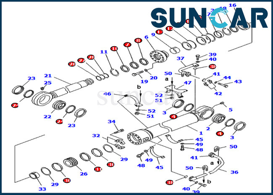 PC800-8E0 PC800SE-8E0 कोमात्सु 707-99-78410 7079978410 खुदाई सिलेंडर सर्विस किट पार्ट्स