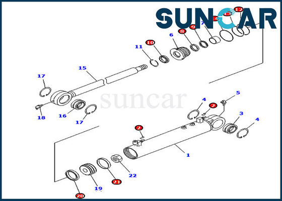 707-99-14930 कोण सिलेंडर सील मरम्मत किट D31PX-21A कोमात्सु रिप्लेसमेंट किट