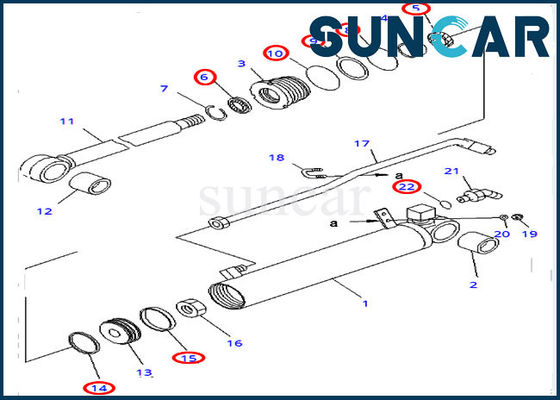 707-98-23080 बुलडोजर D31E-20 D31P-20 कोमात्सु के लिए ट्रिमिंग सिलेंडर मरम्मत सील किट