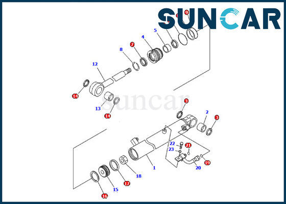 707-98-03590 सर्विस किट कोमात्सु बाल्टी सिलेंडर सील किट PC09-1 खुदाई मरम्मत भागों फिट बैठता है