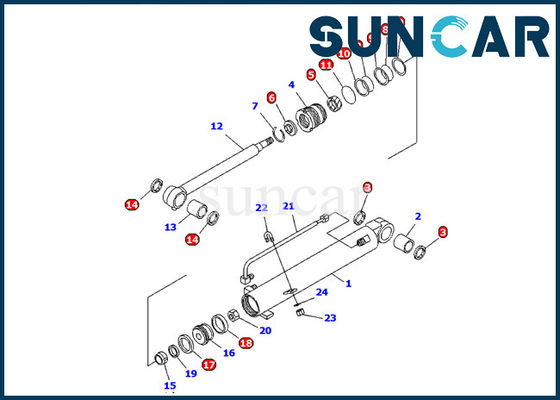 707-98-11230 कोमात्सु खुदाई बूम सिलेंडर सील किट PC08UU-1-A मॉडल आंतरिक प्रतिस्थापन