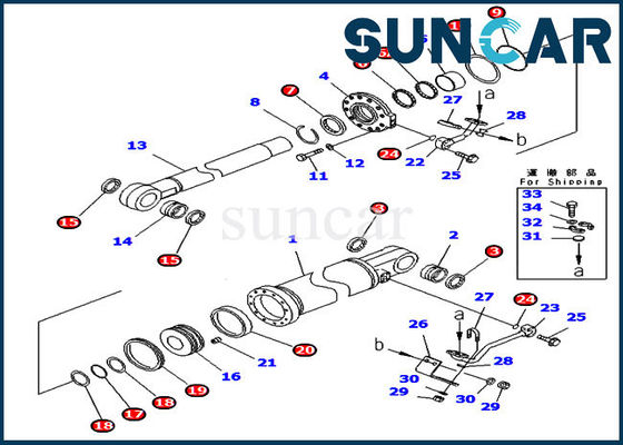 D475A-5E0 टिल्ट सिलेंडर सील मरम्मत किट 707-99-77620 कोमात्सु हाइड्रोलिक रिप्लेसमेंट किट