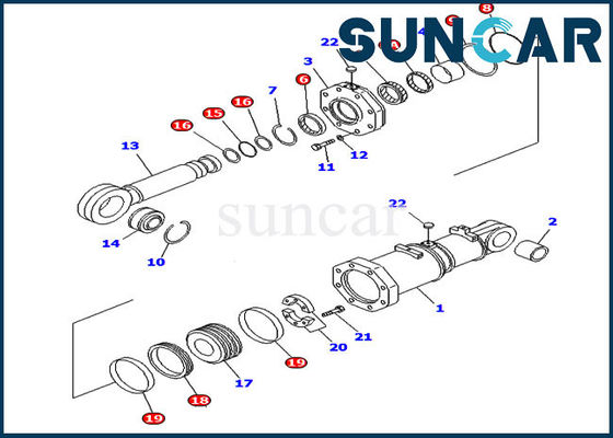 D575A-2 D575A-3 डुअल टिल्ट सिलेंडर सील किट 707-98-95430 डोजर कोमात्सु सर्विस किट