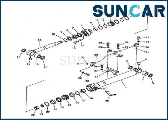 707-99-37610 कोमात्सु बूम सिलेंडर मरम्मत किट खुदाई सिलेंडर सीलिंग किट PC100N-6 आंतरिक भागों में फिट बैठता है
