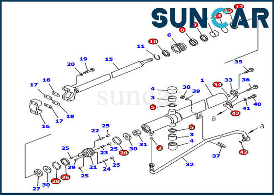 707-99-25880 ट्रिमिंग डोजर D65EX-15 D65PX-15 मॉडल के लिए लिफ्ट सिलेंडर सील मरम्मत किट