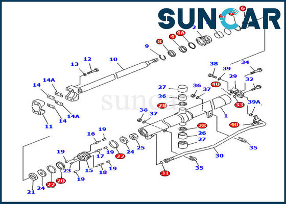 तेल प्रतिरोध 707-98-28640 लिफ्ट मरम्मत सील किट D65EX-15 D65PX-15 कोमात्सु सिलेंडर सीलिंग किट