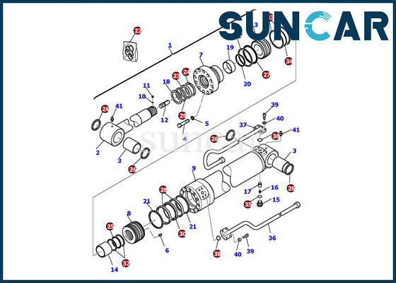 707-99-35310 आर्म सिलेंडर सील किट कोमात्सु PC110R-1 PC95R-2 एक्स्कवेटर सीलिंग गैस्केट किट फिट बैठता है