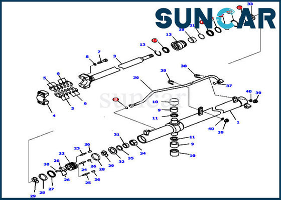 ISO9001 सील किट 707-99-27110 D65WX-16 कोमात्सु सर्विस पार्ट्स के लिए लिफ्ट सिलेंडर रिपेयर सीलिंग किट