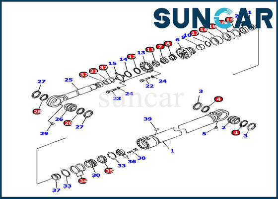 707-99-78770 कोमात्सु सील किट ISO9001 PC1250-7 हाइड्रोलिक सिलेंडर मरम्मत किट तेल सील