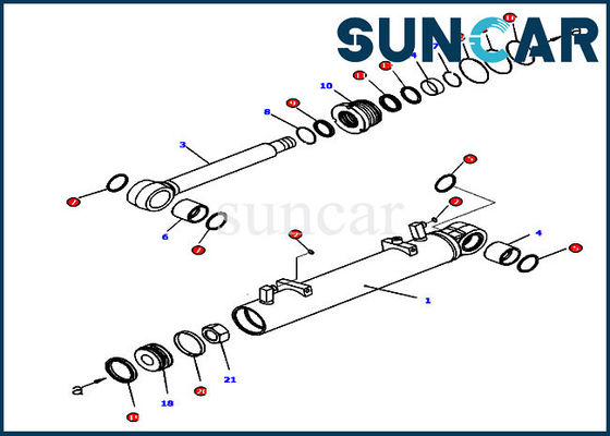 707-99-34270 ट्रिमिंग सीलिंग किट आरएच सिलेंडर D65EX-16 कोमात्सु मरम्मत सेवा किट