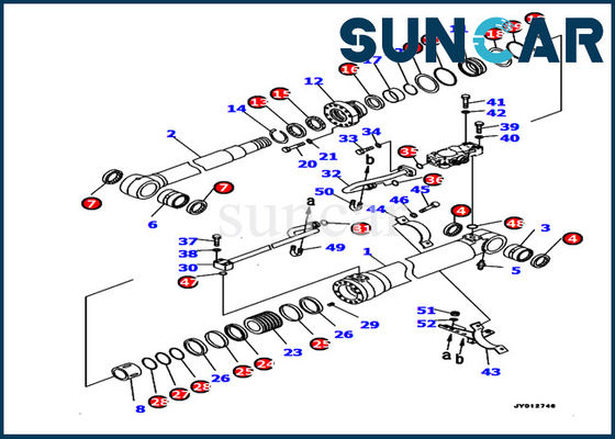 कोमात्सु खुदाई 707-99-46440 बूम सिलेंडर मरम्मत सील किट PC190LC-8 मॉडल सर्विस किट