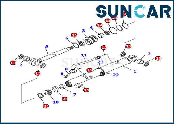 707-98-04720 कोमात्सु आर्म सिलेंडर सील किट PC14R-3 खुदाई हाइड्रोलिक सिलेंडर इनर पार्ट्स फिट बैठता है