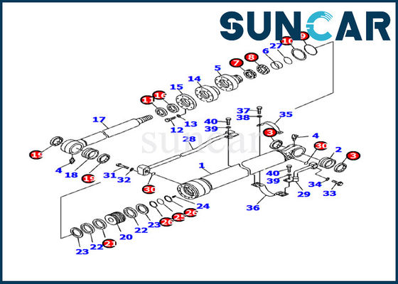 707-99-24730 कोमात्सु खुदाई सीलिंग किट तेल प्रतिरोध PC130F-7 बाल्टी सिलेंडर मरम्मत किट