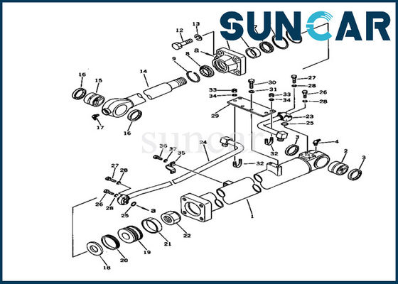 707-98-37510 कोमात्सु बाल्टी सिलेंडर सील किट PC150LC-1 खुदाई मॉडल मरम्मत सेवा किट