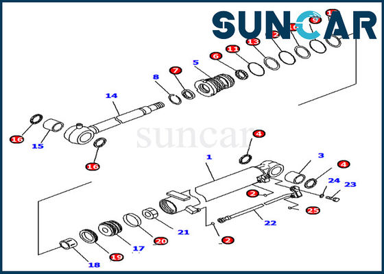 खुदाई मॉडल के लिए 707-98-12390 कोमात्सु सीलिंग किट PC16R-3 सिलेंडर सील मरम्मत किट प्रतिस्थापन