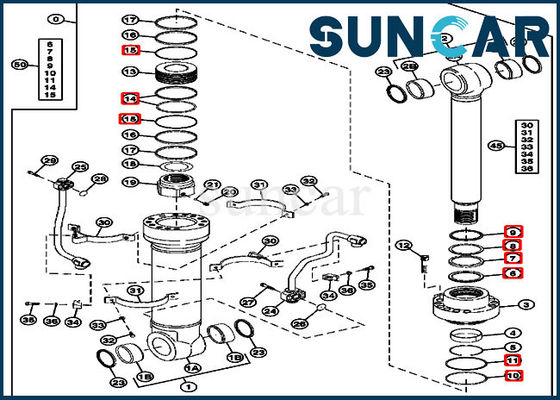 ISO9001 Hydraulic Seal 4662878 Positioning Cylinder Sealing Kit Excavator John Deere Kits