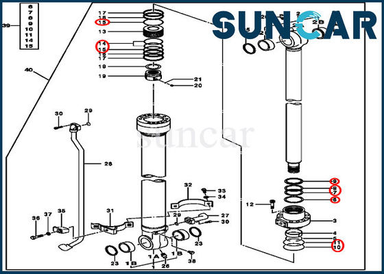 4S00849 Hydraulic Bucket Cylinder Service Kit Fits John Deere 70.00x100.00 Cylinder