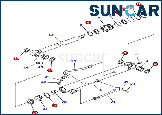 707-39-65190 बाल्टी सिलेंडर सील किट कोमात्सु खुदाई PC10UU PC14R PC16R मरम्मत किट