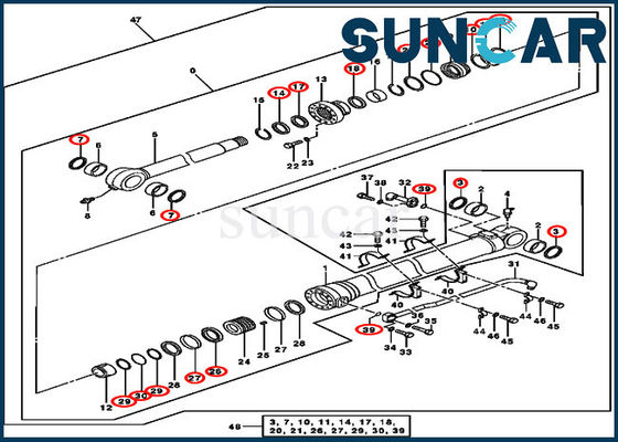 370C 3554 जॉन डीरे के लिए बाल्टी सील किट 4640108 सिलेंडर सील रिप्लेसमेंट किट