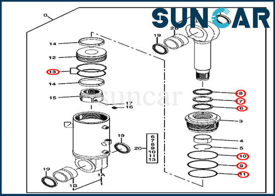 4465736 Blade Cylinder Seal Kit Fits 80C John Deere Hydraulic Repair Kits