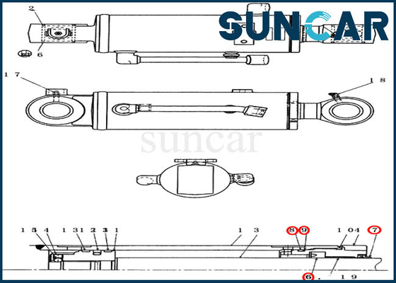 PX01V00043R300 डोजर सिलेंडर सील मरम्मत किट CASE CX36B CX31B खुदाई सील किट फिट बैठता है