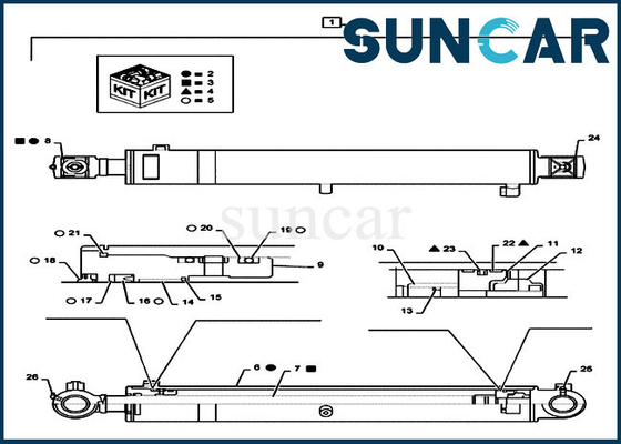 CX55B Case Boom CYL Seal Kit PS01V00001R300 Mini Crawler Excavator Hydraulic Cylinder Kits