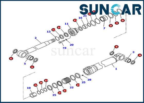 707-99-47050 7079947050 बूम सील किट PC210-10 PC210LC-11 कोमात्सु के लिए हाइड्रोलिक सिलेंडर मरम्मत किट